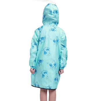 物有物语 儿童雨衣 女 时尚女童波点无气味环保学生男童雨披 浅蓝色 XL