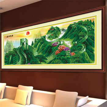
                                        爱度ks钻石画5D钻石绣龙腾盛世魔方圆钻江山如画山水风景客厅大画粘钻贴钻十字绣 大版尺寸约223*82cm 5d免烫魔方钻石画                