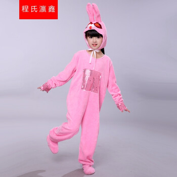 新款元旦儿童小兔子演出服小白兔子动物表演服幼儿园舞台舞蹈服装sn