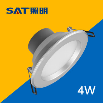 SAT照明为而普系列2.5特价促销 LED家居灯天花筒灯护眼筒灯 4W 开孔8cm 特价！ 银色 4W正白光