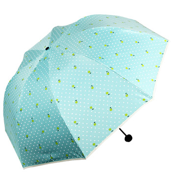 天堂伞 黑胶防紫外线晴雨伞 可爱波点女士遮阳伞 甜甜蜜蜜 七色可选 浅蓝色