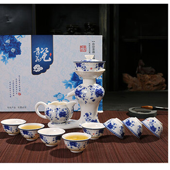 云品家居 整套茶具功夫茶具半自动流水青花瓷茶具蝶恋花陶瓷茶具 蝶恋花套装