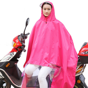 
                                                            龙豹 LB668 单人防泼水 透明大帽檐 加大加厚雨披男女士电动车摩托车雨衣 防雨绸面料紫色 XXXL号                