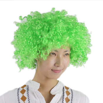 爆炸头假发儿童小丑表演头饰发套婚庆聚会搞笑球迷假发 绿色