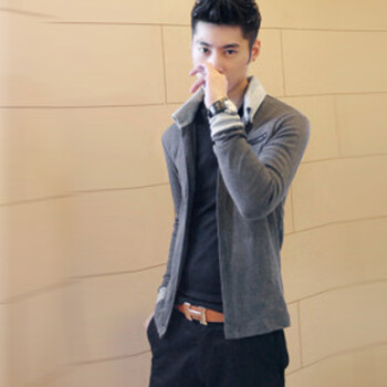 【讴夏】2014秋冬<em>男士</em>修身线衫<em>开衫衬衫</em>领针
