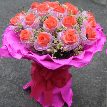 19朵粉玫瑰花束武汉同城鲜花北京广州重庆鲜