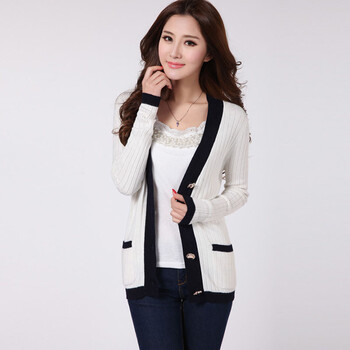 伊绒奇2014春秋装新款羊毛<em>开衫女针织衫外套</em>