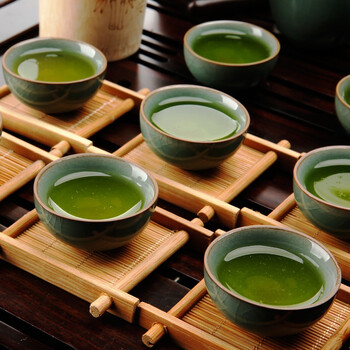
                                        束氏 黑檀实木茶盘功夫茶具茶壶整套茶具四合一快速炉 哥窑黑檀平板套装003817                