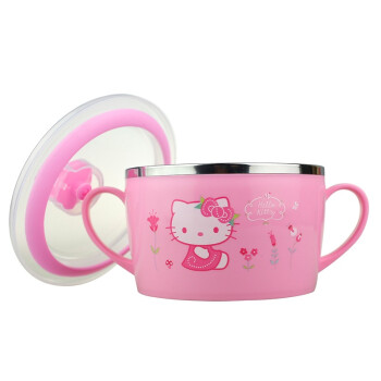 
                                        【京东超市】Hello Kitty 凯蒂猫 不锈钢儿童碗 500ML 粉红色                