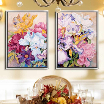 墙蛙wallwa 繁花集餐厅挂画卧室画现代简约客厅装饰画三联沙发背景墙画