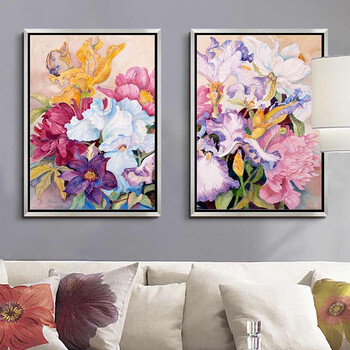 墙蛙wallwa 繁花集餐厅挂画卧室画现代简约客厅装饰画三联沙发背景墙画