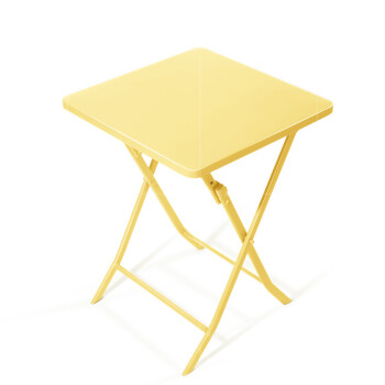 折叠桌简易小桌子折叠餐桌家用便携桌圆形正方形阳台小饭桌 方桌/黄色
