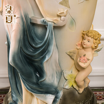 
                                        柒夏特色家居饰品创意客厅卧室罗马柱摆件简约树脂工艺品庭院摆设                 