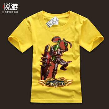 悦游英雄联盟2014男装LOL短袖T恤辛吉德炼金