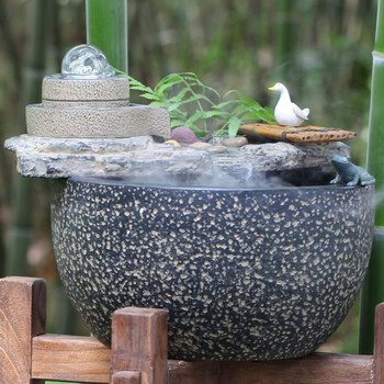 匠心坊 流水摆件时来运转 装饰工艺品水景喷泉风水球客厅流水器