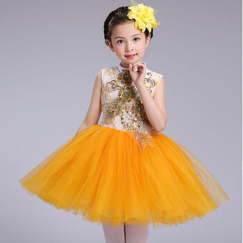 六一儿童演出服蓬蓬纱裙幼儿舞蹈服小学生女童公主裙合唱表演服装