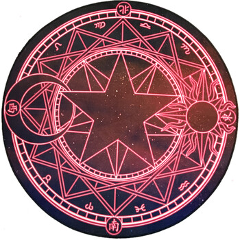 卡通小樱拍照地毯少女心粉色可爱魔法阵圆形试衣镜动漫电脑椅地垫