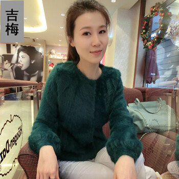 吉梅 14新款<em>貂绒衫女短款外套</em>长毛水貂绒开衫