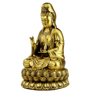 
                                        铜欣祥 观音佛像摆件工艺品大慈大悲的观音菩萨摆件铜观音菩萨佛像居家摆设铜饰品 M 28厘米坐莲观音                