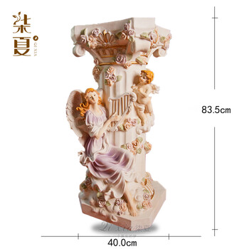 柒夏欧式罗马柱客厅婚庆路引道具花盆花架底座家居装饰品落地摆件