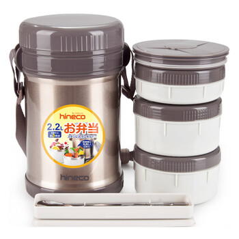 泰福高保温饭盒不锈钢真空保温桶三层提锅学生便当盒 T2510(2.2L)