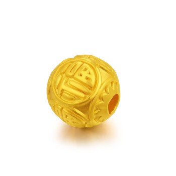 中国黄金 足金首饰立体福字转运珠黄金吊坠饰品 定价 约0.8g