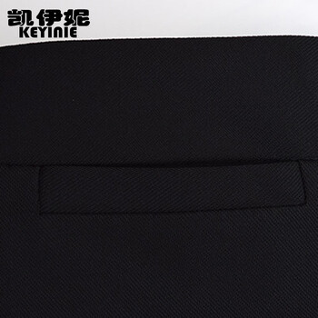 凯伊妮  2015秋装新款职业装直筒小脚西裤中腰长裤修身女西装裤 黑色 M