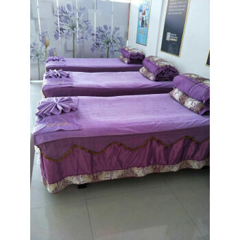 美容院浴巾大床毛巾批发铺床纯色1米x2米床 浅紫浴巾