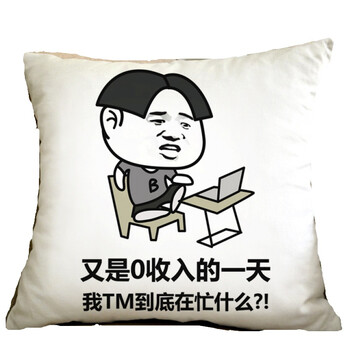 暴走漫画搞笑抱枕表情包个性文字靠枕恶搞金馆长笑脸逗比枕头定制 浅
