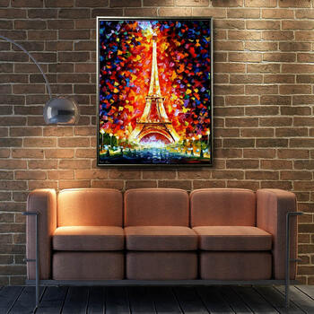 
                                        印象斑斓 Leonid Afremov系列 纯手绘油画 厚油颜料客厅卧室现代抽象装饰画刀画 O款 60X80cm                
