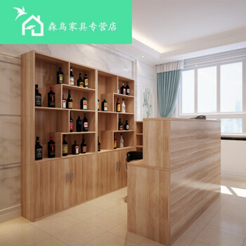 饭店吧台酒柜展示柜前台超市烟酒柜餐厅收银桌组合柜
