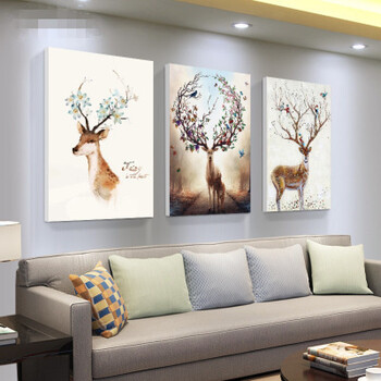 北欧壁画三联客厅装饰画现代简约挂画沙发背景墙餐厅卧室温馨墙画lr a