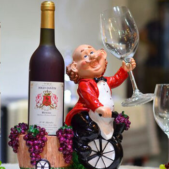 
                                        豪斯特丽（HOSTLY） 欧式酒架工艺品摆件 时尚树脂个性红酒酒架 厨师酒柜摆件 白衣+红衣                