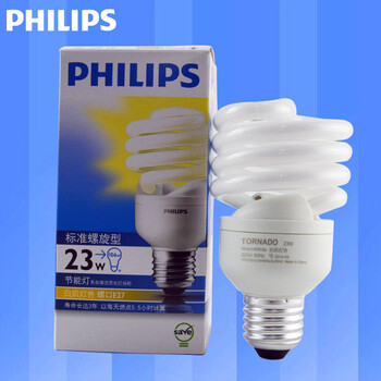 飞利浦PHILIPS  节能灯泡 螺旋型 三基色 E27大螺口 23w 日光色(白光)