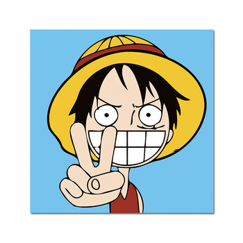 diy数字油画 卡通动漫人物儿童益智手绘填色油彩装饰画 胜利路飞 20*