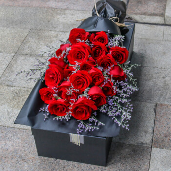 情人节礼物生日表白花束 香槟玫瑰 杭州上海北京贵阳送花店 19红玫瑰