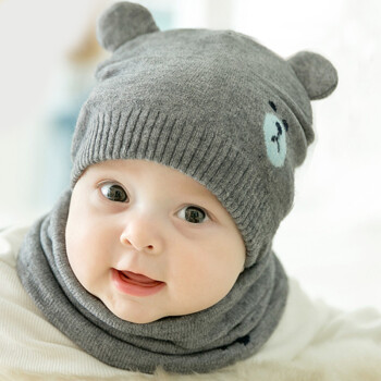 婴儿帽子秋冬季0男宝宝3个月6个月12儿童春秋保暖毛线