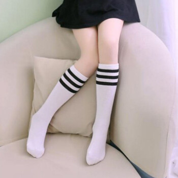 儿童袜子韩版春夏幼儿园服袜黑白条纹小学生袜子男女童校服半筒袜