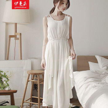 伊蔓朵 2014DABA-girl新款夏装吊带雪纺不规则