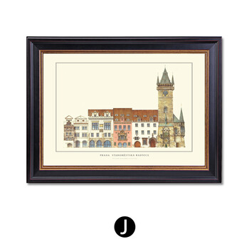 众画 美式乡村建筑画 北欧简约风格装饰画客厅