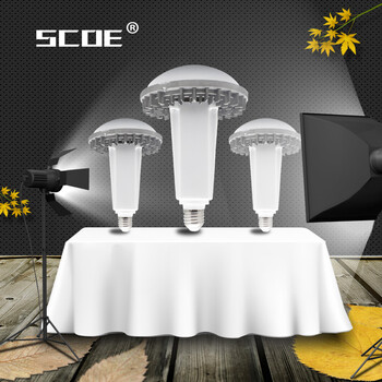 SCOE 高亮摄影棚灯LED摄影灯泡套装拍照设备摄影器材补光三基色节能5500K器材 E27正白 33W 一只 正白