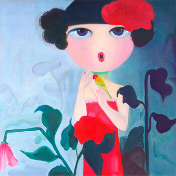
                                        悦嘉睿智 客厅装饰画餐厅画卧室挂画沙发背景墙画 潮女系列简约装饰画 50*50 呆萌潮女 40*40                