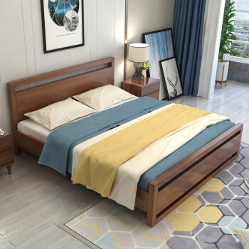 北欧童话 白橡木日式床实木床 1.5米 *2件