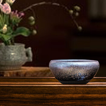 
                                        茶为媒 茶具茶杯 油滴天目建盏茶盏黑釉陶瓷鹧鸪斑铁胎建阳窑品茗杯主人杯                