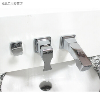 禾场洗脸盆墙式分体配件冷热水水龙头分体抽拉式浴室柜水龙头开关配件