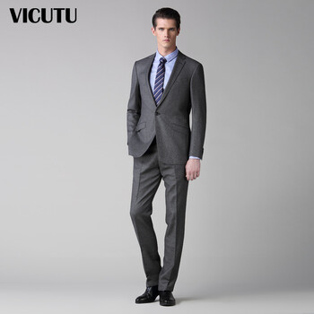 威可多vicutu 男士商务正装西服 羊毛套西上装vsm12311849 灰色 175