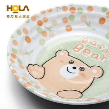 HOLA特力和乐 日本进口凹凸卡通五入盘 餐盘套装原特力屋