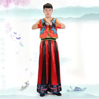 民族服饰 苗族服装男少数民族舞蹈服饰云南贵州彝族壮族葫芦丝表演出