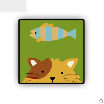 彩色画板diy卡通数字油画动漫儿童房手绘数码装饰画动物 猫咪 20*20