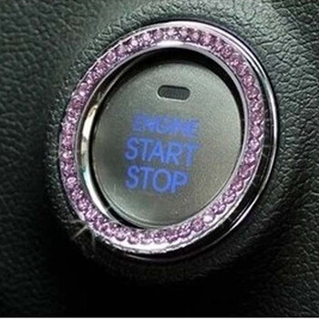 点缤 汽车带钻一键启动开关装饰圈T2 改装钥匙